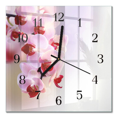 Horloge murale carrée Orchidée
