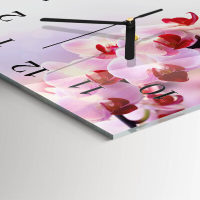 Horloge murale carrée Orchidée