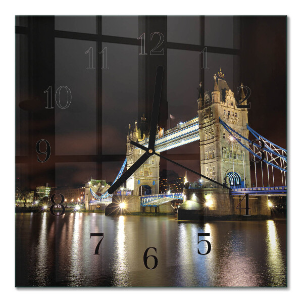 Pendule carrée en verre Pont de londres
