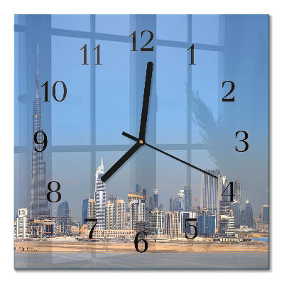 Horloge murale carrée Horizon de dubaï