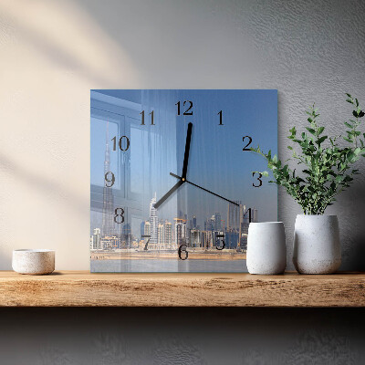 Horloge murale carrée Horizon de dubaï