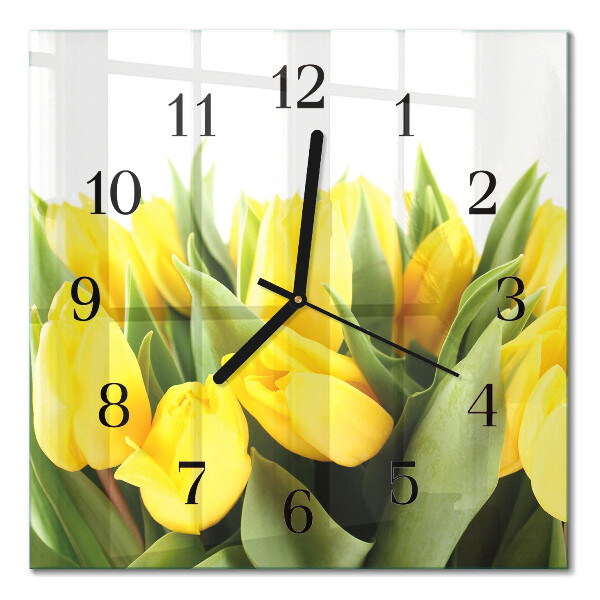Horloge murale carrée Tulipes