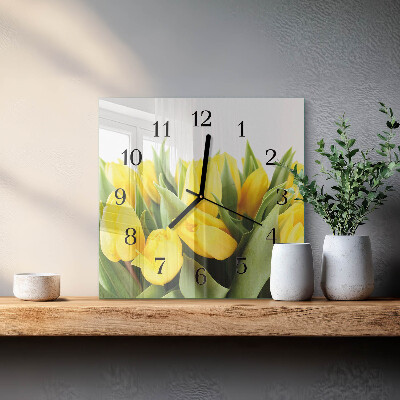 Horloge murale carrée Tulipes