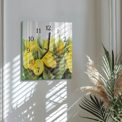 Horloge murale carrée Tulipes