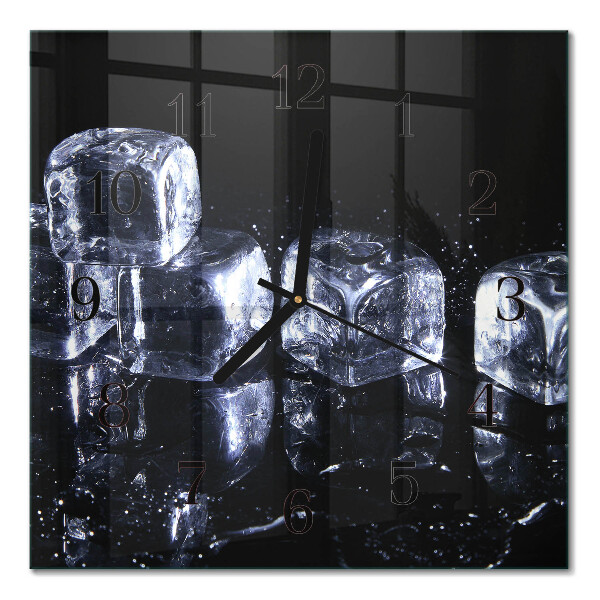 Pendule carrée en verre Glaçons