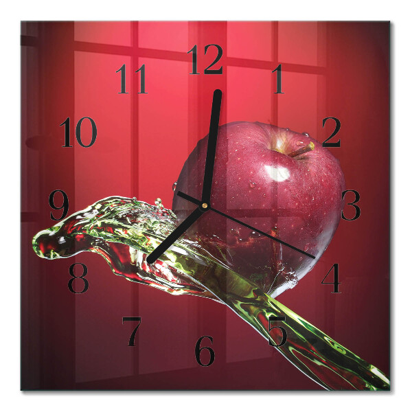 Pendule carrée en verre Pomme