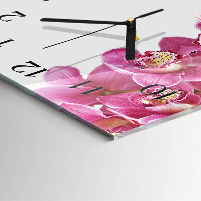 Horloge murale carrée Orchidée