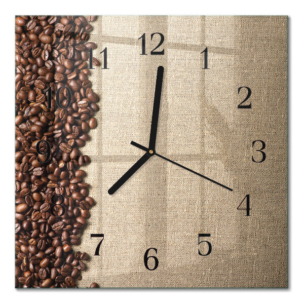 Horloge murale carrée Café en grains