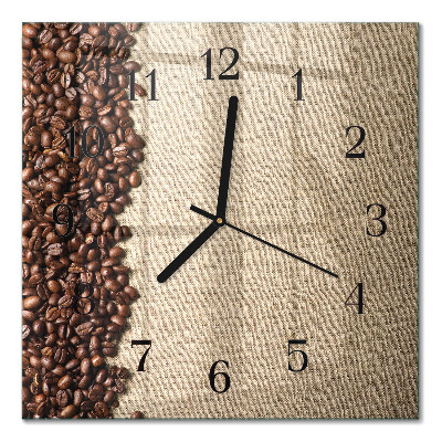 Horloge murale carrée Café en grains