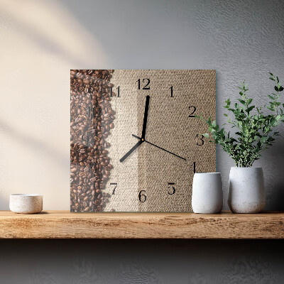 Horloge murale carrée Café en grains