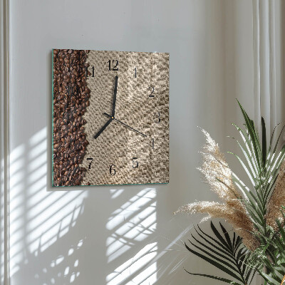 Horloge murale carrée Café en grains