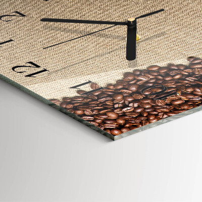 Horloge murale carrée Café en grains
