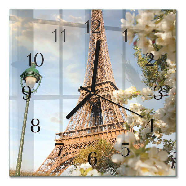 Horloge murale carrée Tour eiffel paris