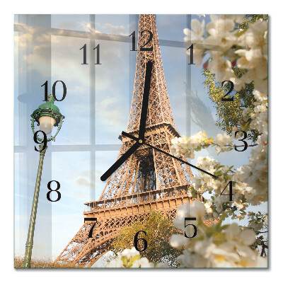 Horloge murale carrée Tour eiffel paris