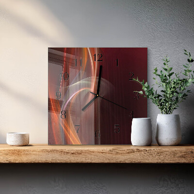 Pendule carrée en verre Lignes abstraites