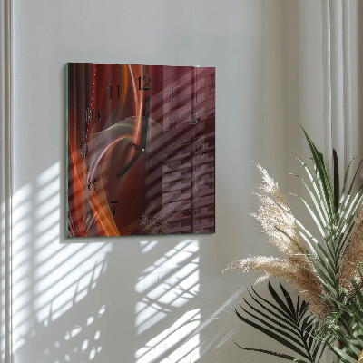 Pendule carrée en verre Lignes abstraites