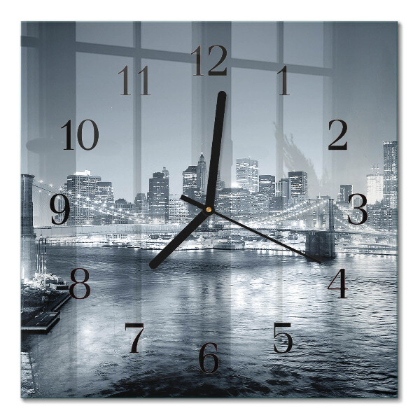 Horloge murale carrée Horizon nocturne