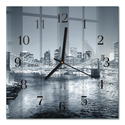 Horloge murale carrée Horizon nocturne