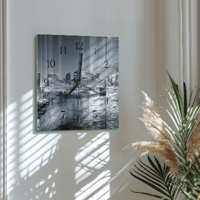 Horloge murale carrée Horizon nocturne