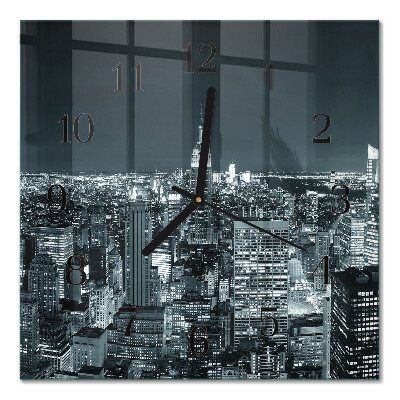Horloge murale carrée Horizon nocturne