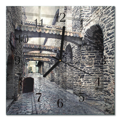 Pendule carrée en verre Rue