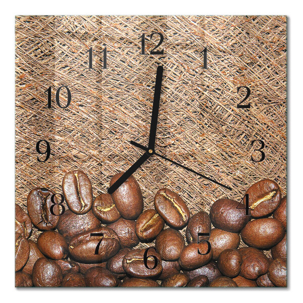 Horloge murale carrée Café en grains