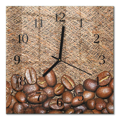 Horloge murale carrée Café en grains