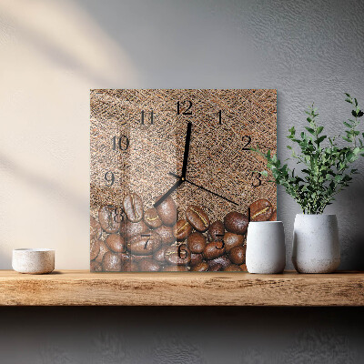 Horloge murale carrée Café en grains