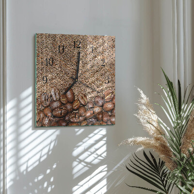 Horloge murale carrée Café en grains
