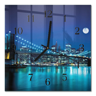 Horloge murale carrée Horizon nocturne