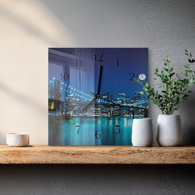 Horloge murale carrée Horizon nocturne