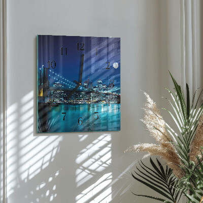 Horloge murale carrée Horizon nocturne