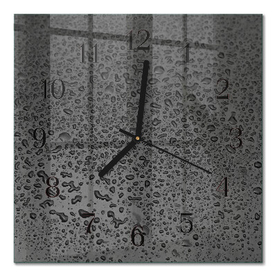 Horloge murale carrée Gouttes d'eau