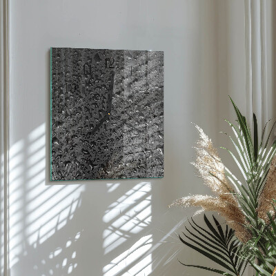 Pendule carrée en verre Gouttes d'eau