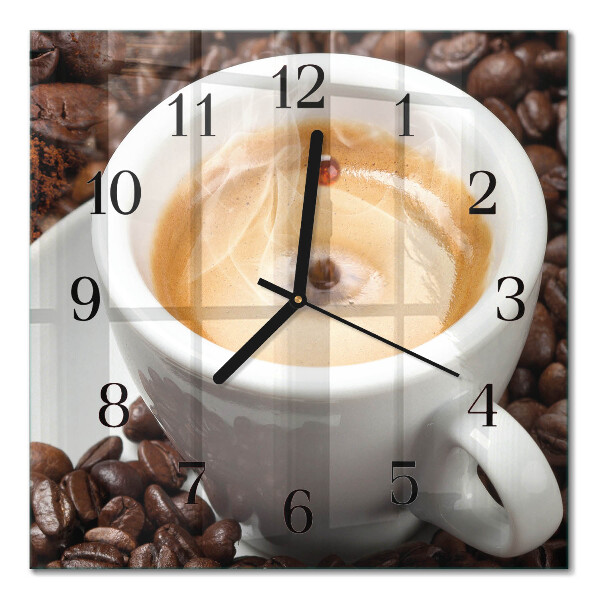 Horloge murale carrée Une tasse de café