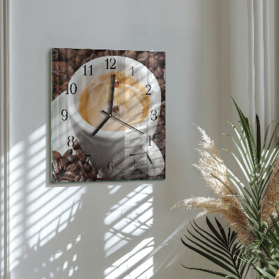 Horloge murale carrée Une tasse de café