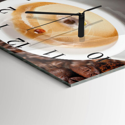 Horloge murale carrée Une tasse de café