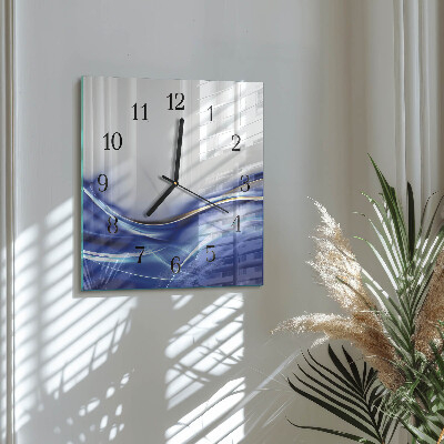 Horloge murale carrée Lignes abstraites