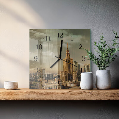Pendule carrée en verre Varsovie