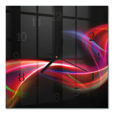 Pendule carrée en verre Lignes abstraites