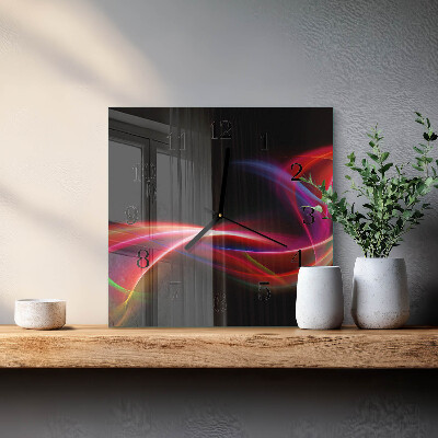 Pendule carrée en verre Lignes abstraites