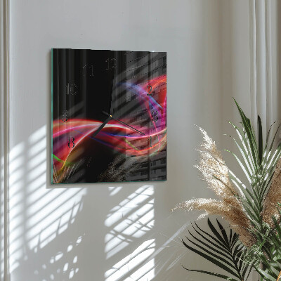 Pendule carrée en verre Lignes abstraites