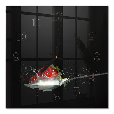 Horloge murale carrée Fraise