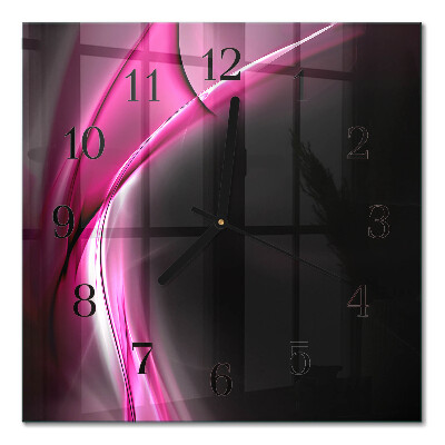 Pendule carrée en verre Lignes abstraites