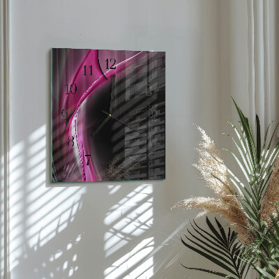 Pendule carrée en verre Lignes abstraites