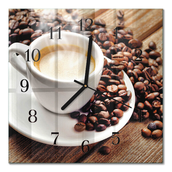 Horloge murale carrée Une tasse de café