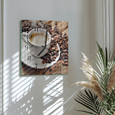 Horloge murale carrée Une tasse de café