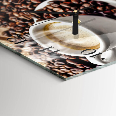 Horloge murale carrée Une tasse de café