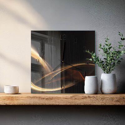 Pendule carrée en verre Lignes abstraites