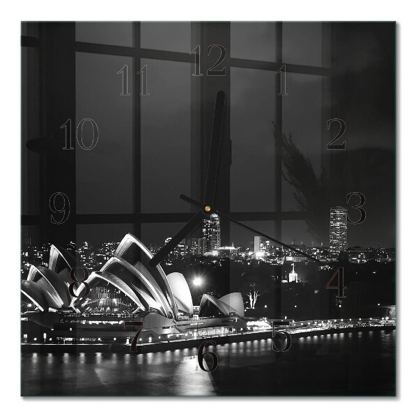 Pendule carrée en verre Horizon de sydney